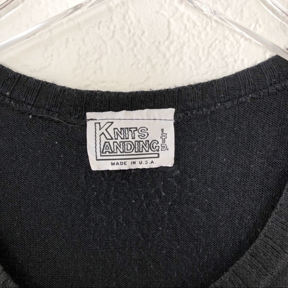 Vintage knits landing black short sleeve shirt - Picture 3 of 6